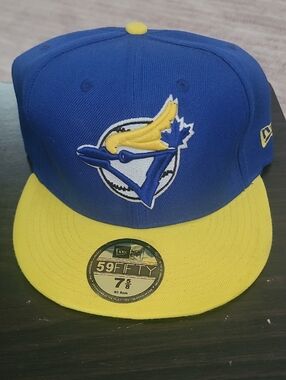 New Era Blue and Yellow Toronto Blue Jays Logo 59FIFTY Fitted Hat